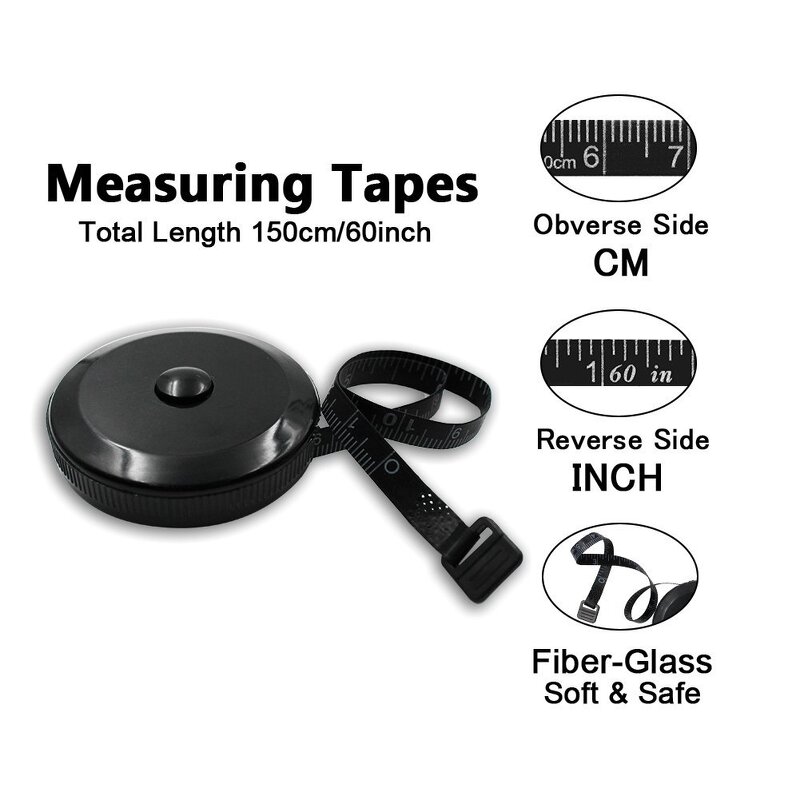 Soft Tape Measure Manufacturer - Black Retractable 1.5m for Body Fabric