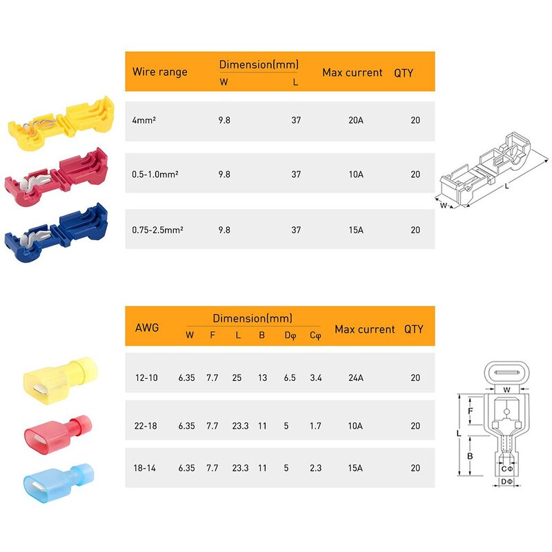 T Tap Connector Kit Manufacturer - Electrical Crimp Quick Disconnect Wire