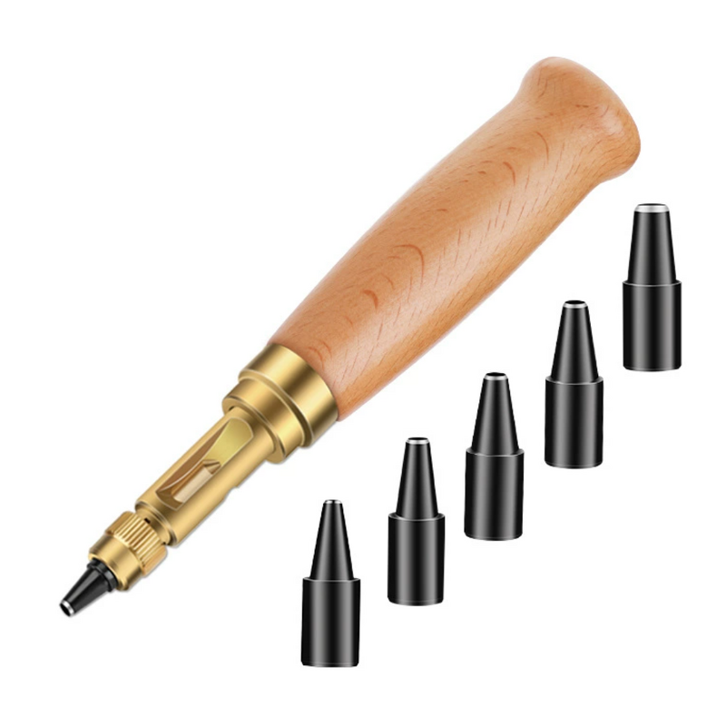 Leather Hole Punch Manufacturer - Screw Punch Wood Handle Belt Tool