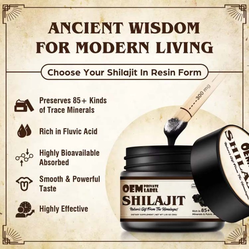 Shilajit Resin Factory - OEM Pure Himalayan Fulvic Acid