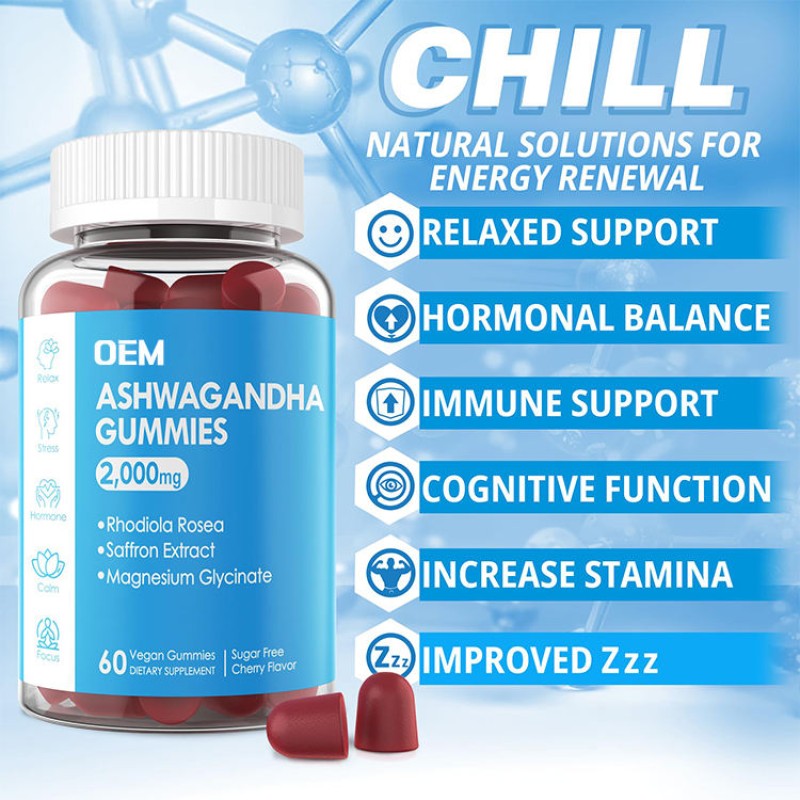 Ashwagandha Gummies Manufacturer - OEM Vegan Stress Relief