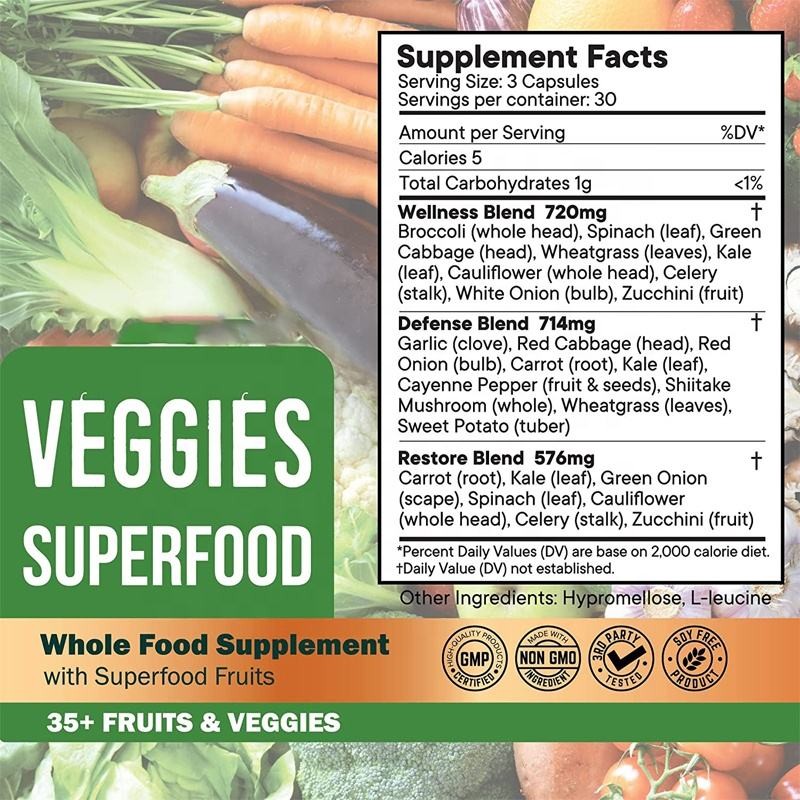 Fruit Vegetable Capsules Manufacturer - OEM Dietary Fiber Supplement