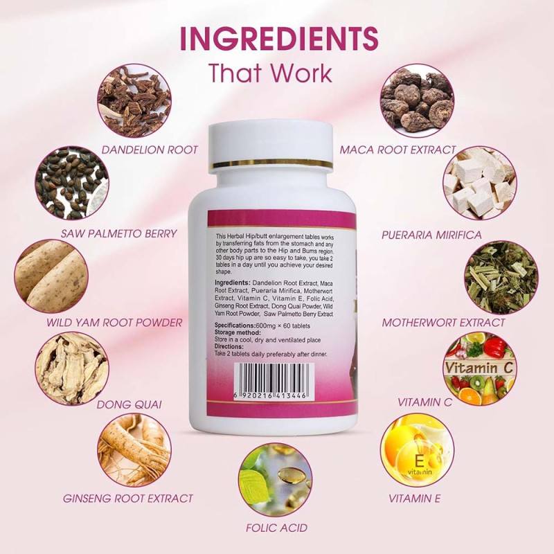 Butt Booster Tablets Factory - OEM Herbal Hip Enhancement