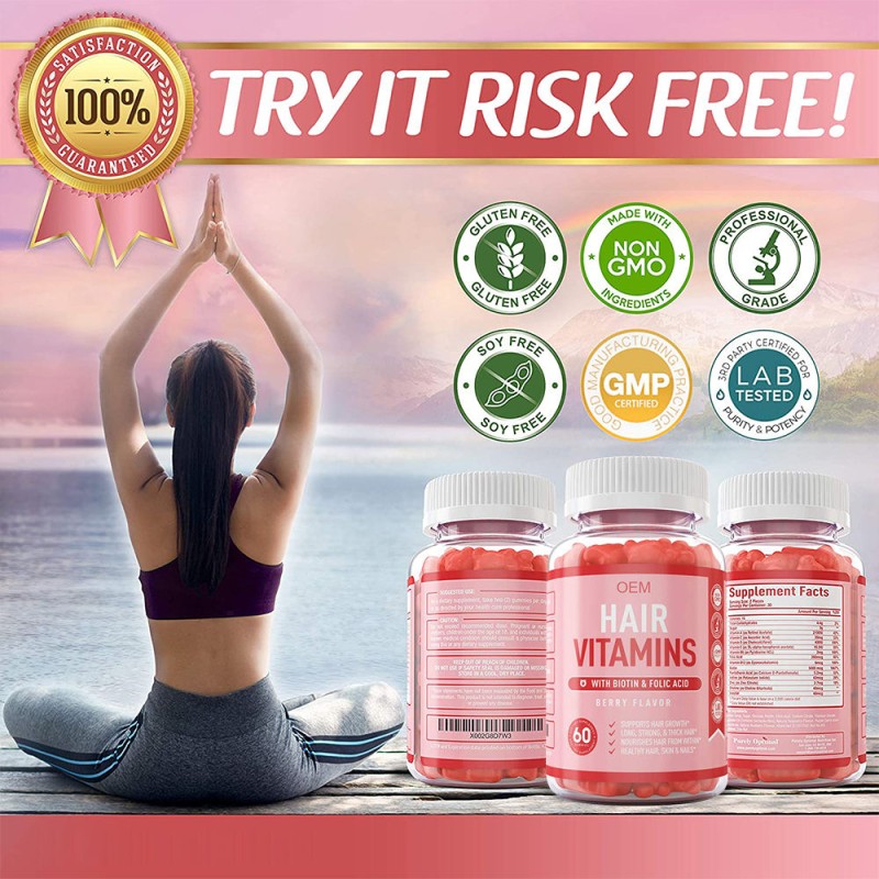 Hair Growth Gummies Factory - OEM Biotin Collagen Keratin