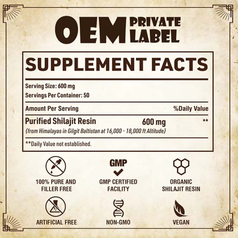 Shilajit Resin Factory - OEM Pure Himalayan Fulvic Acid