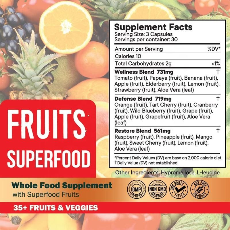 Fruit Vegetable Capsules Manufacturer - OEM Dietary Fiber Supplement