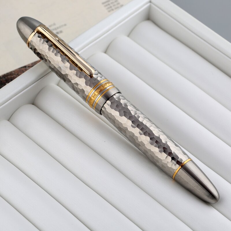 Titanium Alloy Fountain Pen Manufacturer - MAJOHN P141 8# 40 Hammered Pattern
