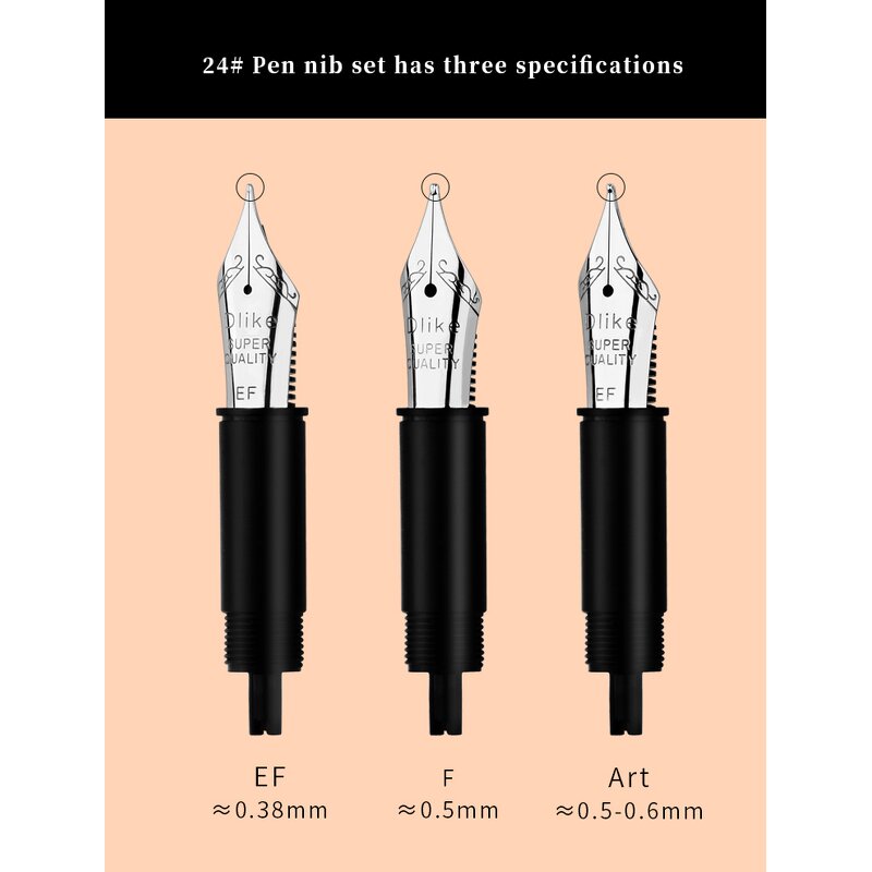 Fountain Pen Nib Set Factory - Delike 24# Small Artist EF0.38 F0.5mm