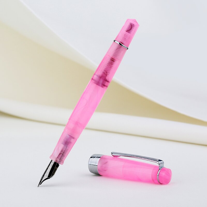 Acrylic Fountain Pen Manufacturer - PENBBS-309 Light Pink Piston Small Nib