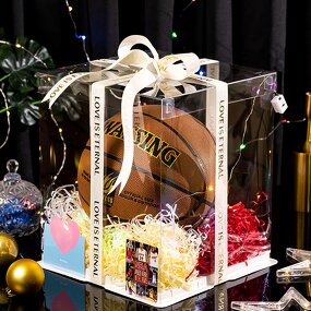Transparent Gift Box Factory - Classic Cake Basketball Display Silk Scarf