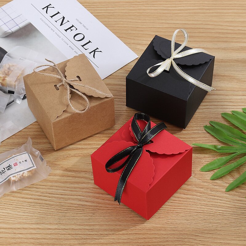 Pastry Box Manufacturer - Hot Sale Creative New Square Kraft Paper Cookie Nougat