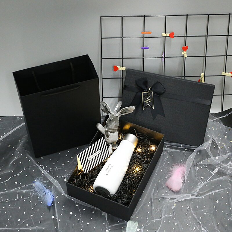Gift Box Factory - Hot Sale Creative Lid and Base Lipstick Black Empty Large