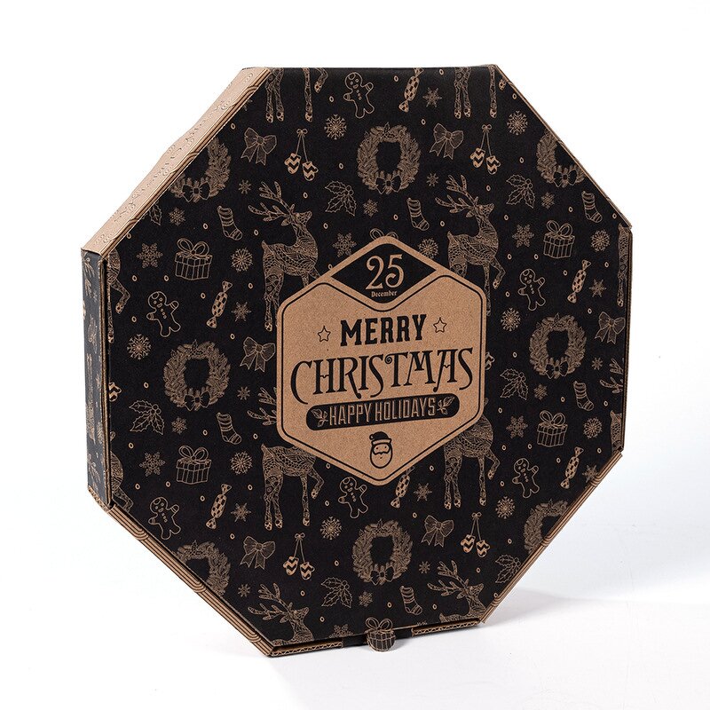 Food Packaging Box Manufacturer - Wholesale Corrugated Paper Octagon Flip Takeaway Pizza