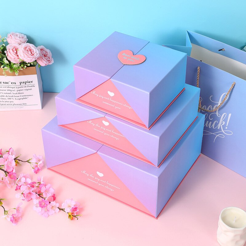 Gift Packaging Factory - Wholesale Creative Double Opening Gradient Color Valentine's Day