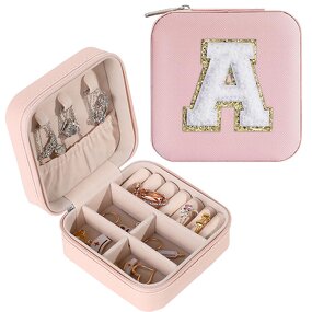 Ring Box Factory - Creative New Pink PU Leather Portable with Embroidery