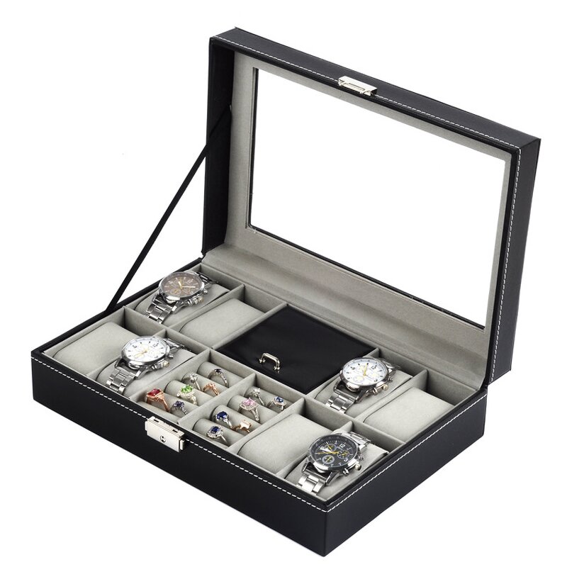 Watch Jewelry Box Manufacturer - Hot Sale 8+2 Slot Multifunctional PU Leather