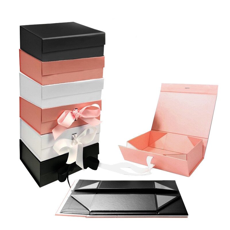 Holographic Gift Box Manufacturer - Luxury Folding White Shoe Storage Magnetic Closure
