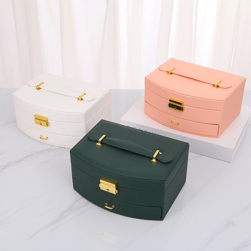 Jewelry Box with Mirror Manufacturer - Luxurious Double Layer Drawer Design