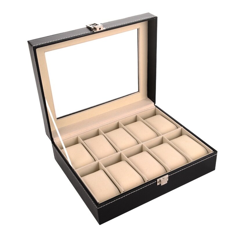 Watch Organizer Manufacturer - Competitive Price 10 Slot Transparent Leather for Men