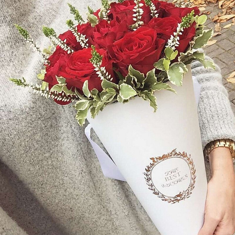 Flower Bucket Manufacturer - Hot Sale Ice Cream Shape Portable Paper Bouquet Box