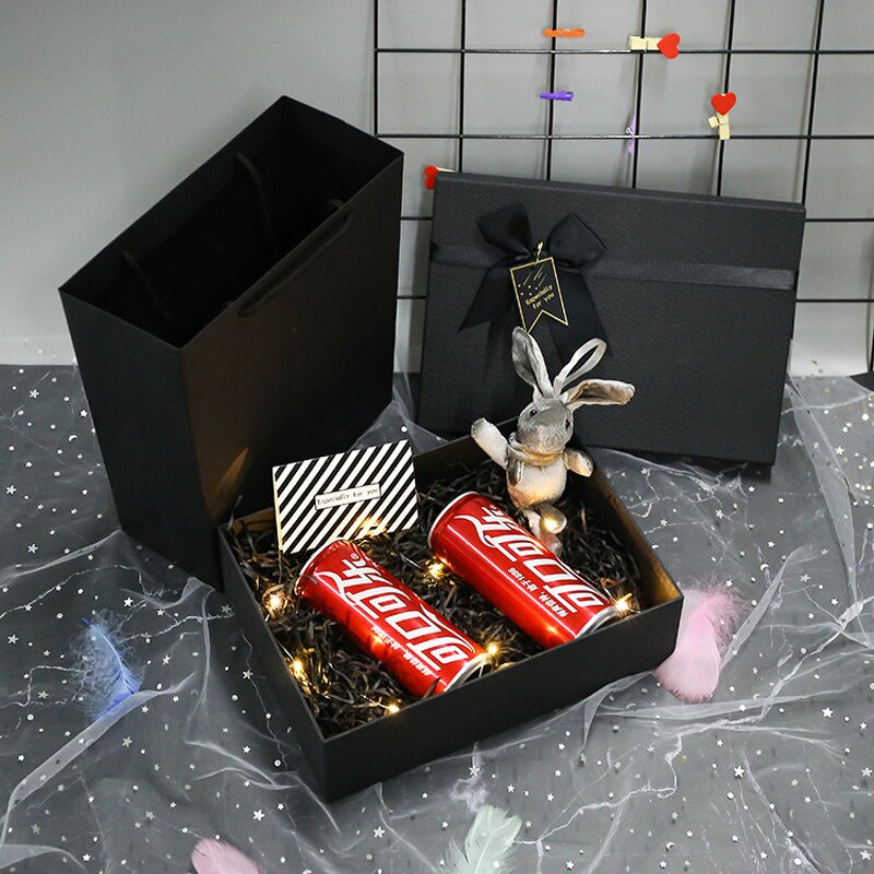 Gift Box Factory - Hot Sale Creative Lid and Base Lipstick Black Empty Large