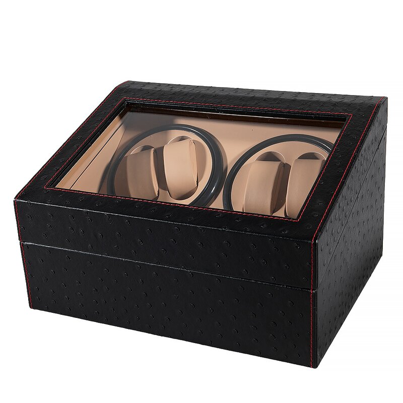 Watch Winder Box Factory - High End 4+6 Slot Rotating Travel with Transparent Window