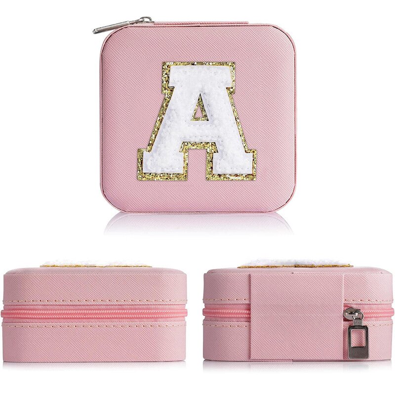 Ring Box Factory - Creative New Pink PU Leather Portable with Embroidery