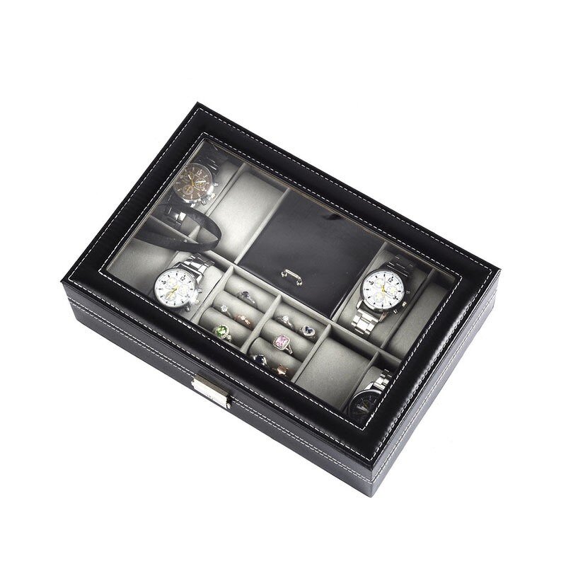 Watch Jewelry Box Manufacturer - Hot Sale 8+2 Slot Multifunctional PU Leather