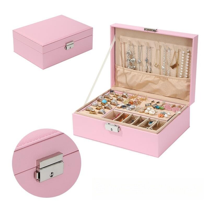 PU Leather Jewelry Box Manufacturer - Large Luxury Double Layer Rectangle