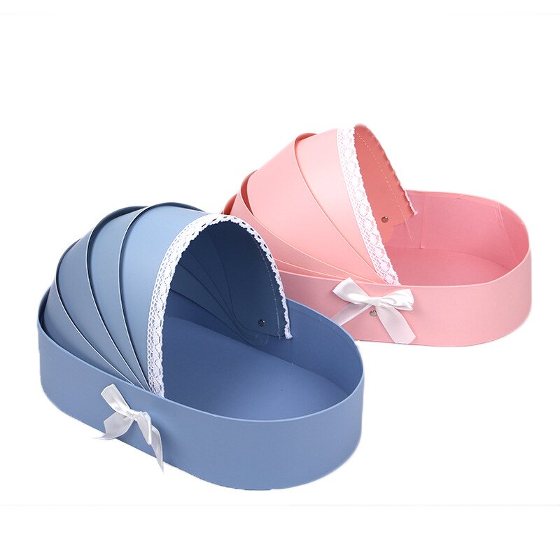 Gift Box Manufacturer - New Style Portable Baby Cradle Shape Artificial Flower