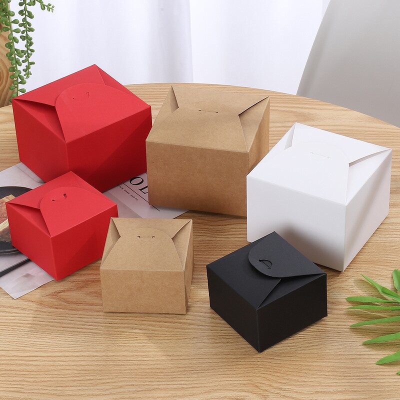 Pastry Box Manufacturer - Hot Sale Creative New Square Kraft Paper Cookie Nougat