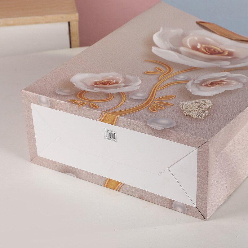 Custom Logo Paper Bags Manufacturer - Cheap Cute Floral High Quality Gift Bags