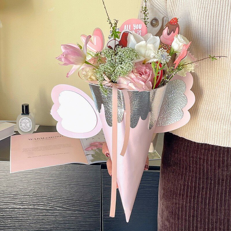 Bouquet Wrapping Paper Factory - Wholesale Ice Cream Cone Shape Handmade Florist