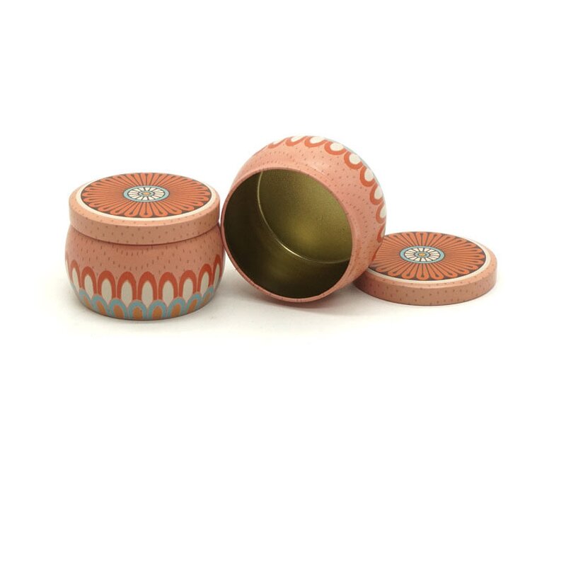 Tin Cans Manufacturer - Hot Sale Ethnic Style Round Candy Metal Scented Candle Jar