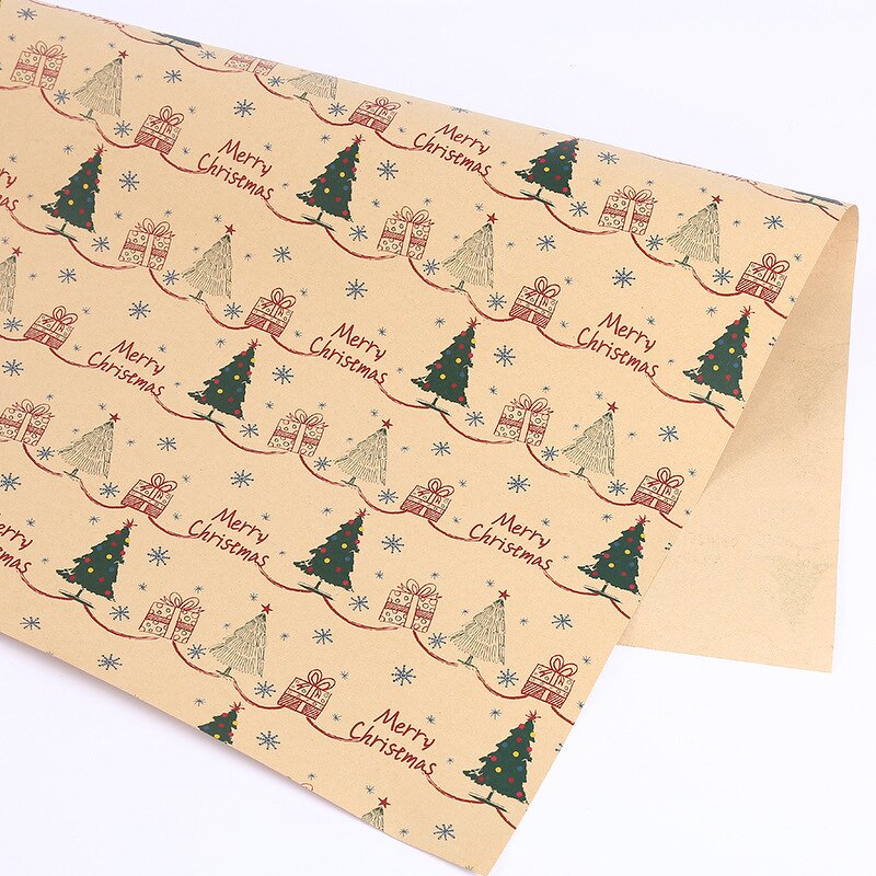 Gift Wrapping Paper Factory - Wholesale Thickened Kraft Paper Elk Christmas