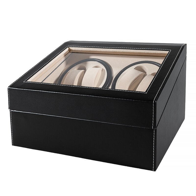 Watch Winder Box Factory - High End 4+6 Slot Rotating Travel with Transparent Window