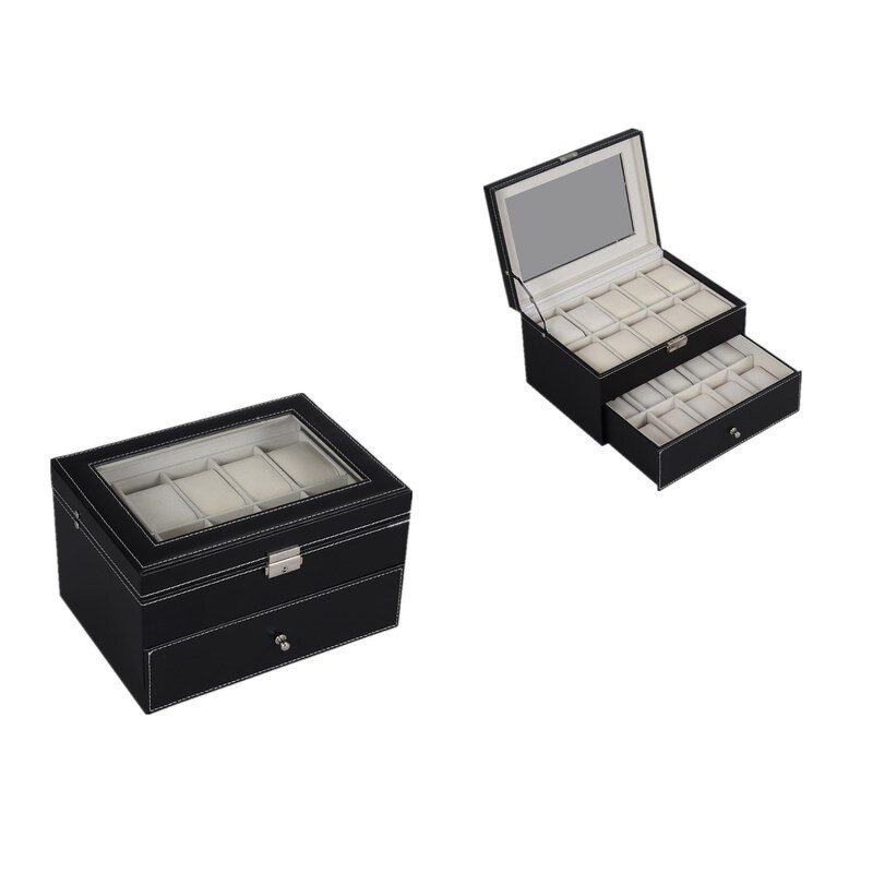 Watch Packaging Box Manufacturer - Hot Sale Kids 20 Slots PU Leather Double Layer