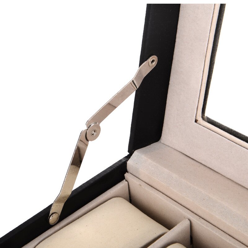 Watch Case Factory - High-End 24 Slot Black PU Leather Large Transparent