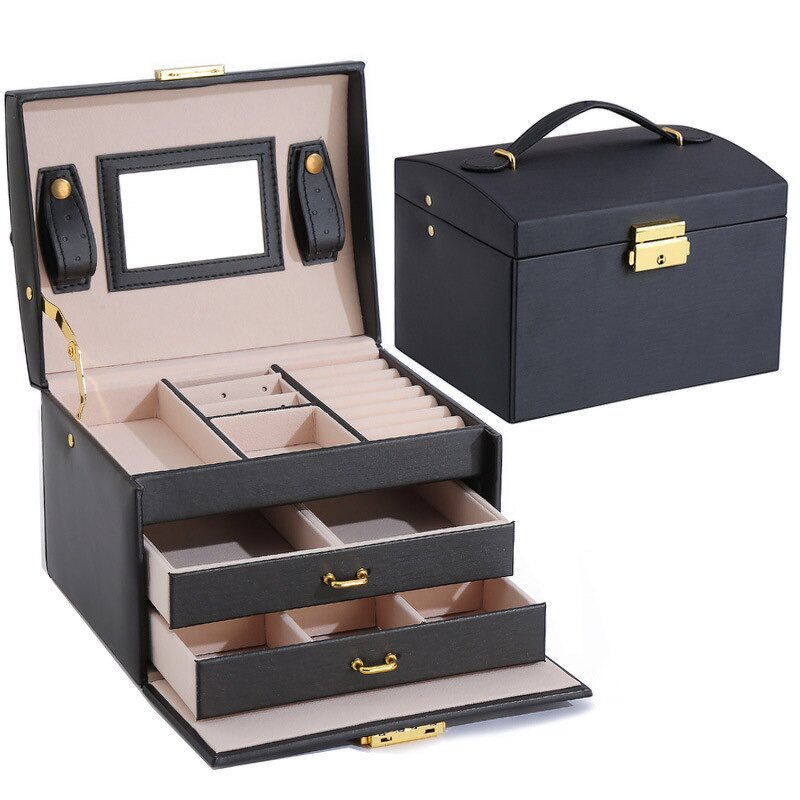 Jewelry Storage Box Factory - Hot Selling Three-Layer Drawer with Handle