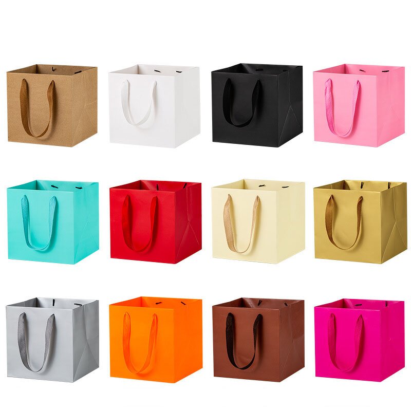 Paper Bag Factory - Hot Sale Square Takeaway Food Baking Bouquet for Flower Shop