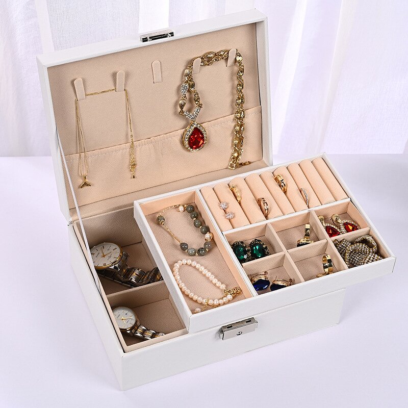 Jewelry Box Manufacturer - Wholesale Rectangle Double Layer with Lock