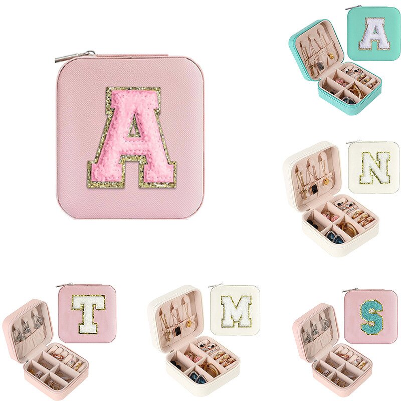 Ring Box Factory - Creative New Pink PU Leather Portable with Embroidery