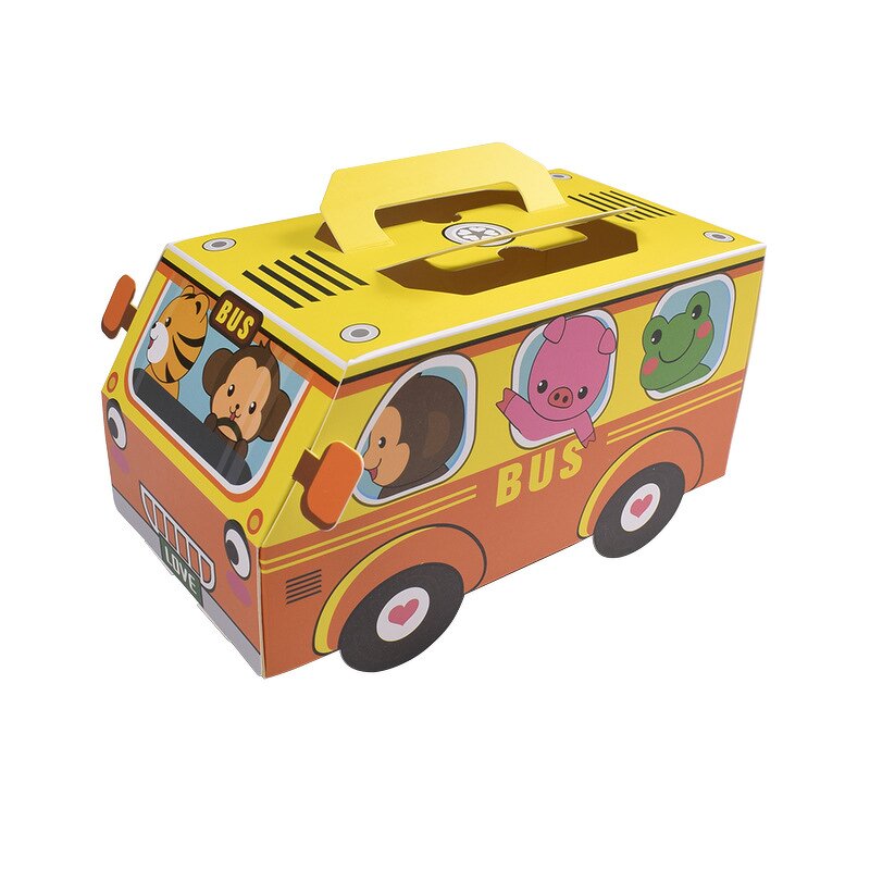 Creative Gift Box Factory - Cartoon Car Shape Portable Kraft Kids Chocolate Candy