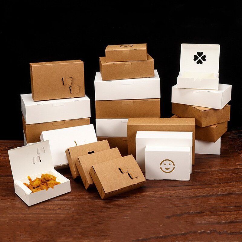 Oil-Proof Kraft Paper Box Manufacturer - Disposable Fried Chicken Salad Takeaway Lunch