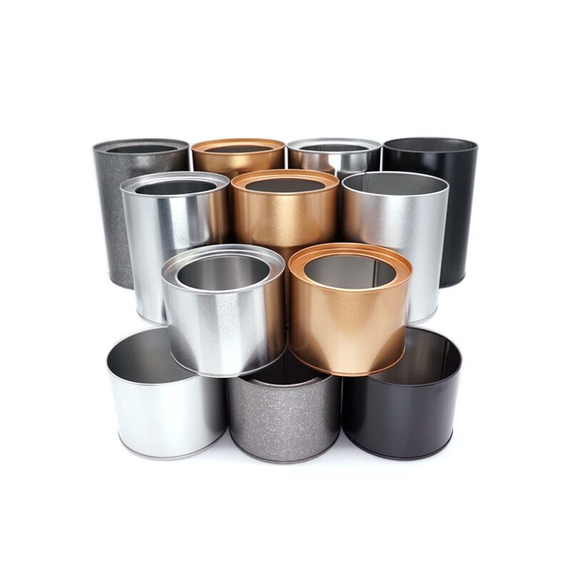 Candle Jar Factory - Wholesale Metal Round White Black Potted Tea Candle Tins