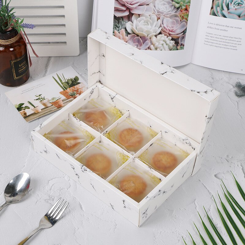 Marble Packaging Box Manufacturer - Crisp Frosted Transparent Small Cheese Cake Gift