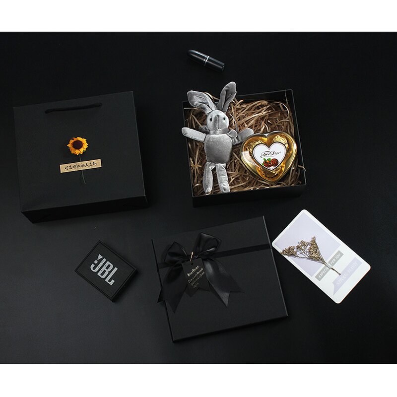 Gift Box Factory - Hot Sale Creative Lid and Base Lipstick Black Empty Large