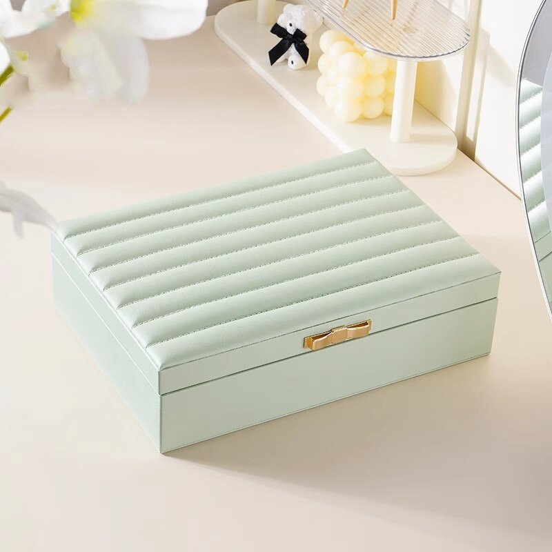 PU Leather Jewelry Box Factory - Stylish Fashion Rectangle Ring Earring Storage