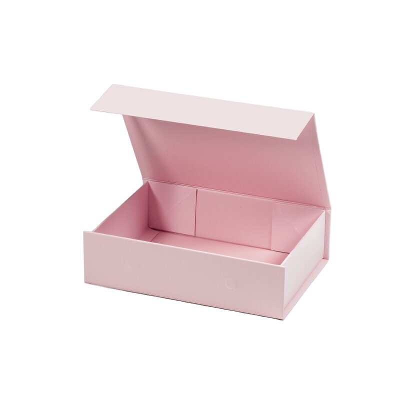 Gift Box Factory - Hot Sale Eco Friendly Flip Top Black Pink Foldable Magnetic