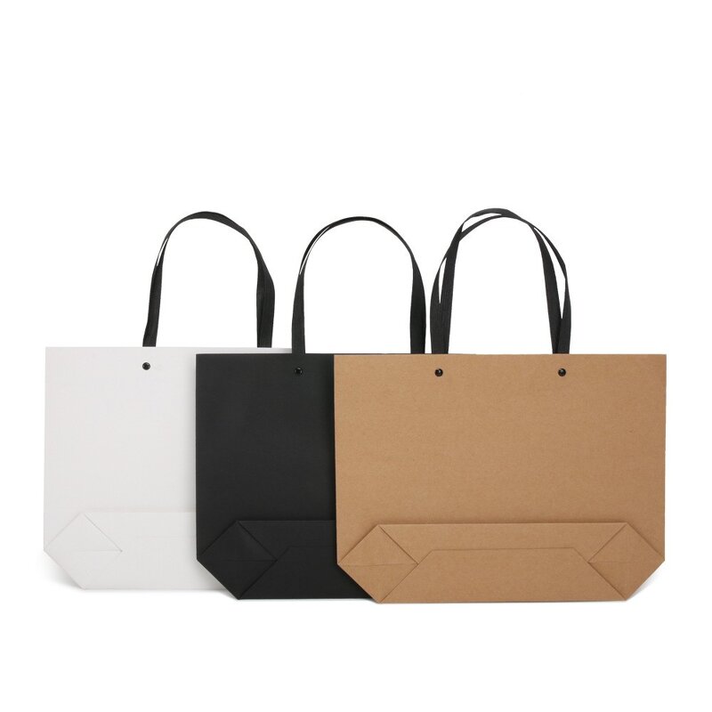 Gift Bag Manufacturer - Wholesale Clothing Handbag Kraft Paper Black White